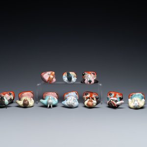 A complete set of twelve Chinese famille rose zodiac figures, Hongxian seal mark, Republic — photo 7