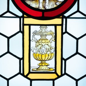 A composite stained and painted glass window mounted in lead alloy, France, 16th C. — photo 5