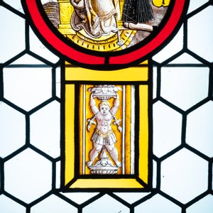 A composite stained and painted glass window mounted in lead alloy, France, 16th C. — photo 8