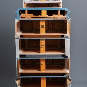 A composite stove with blue and white stove tiles, Nurnberg faience, Germany, 18th C. — 照片 12