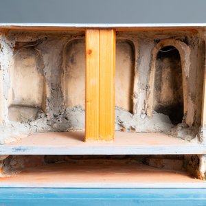 A composite stove with blue and white stove tiles, Nurnberg faience, Germany, 18th C. — 照片 13