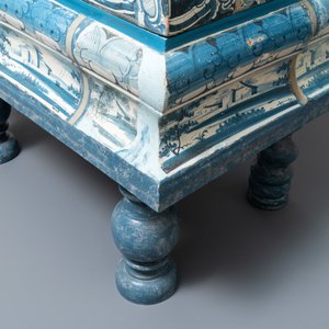A composite stove with blue and white stove tiles, Nurnberg faience, Germany, 18th C. — 照片 5