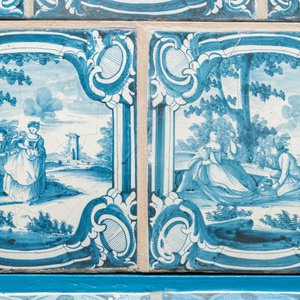 A composite stove with blue and white stove tiles, Nurnberg faience, Germany, 18th C. — 照片 6