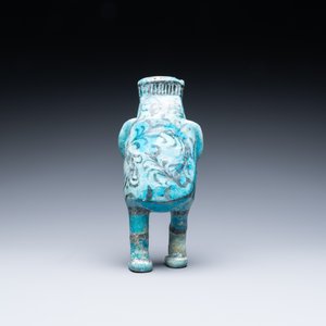 A composite turquoise- and black-glazed pottery figurative ewer, Kashan, Iran, 12/13th C. — 照片 4