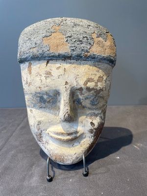 A death mask, a Ushabti, an oil lamp and a ritual cone with hieroglyphs, Egypt, 15th/1st C. B.C. — photo 1