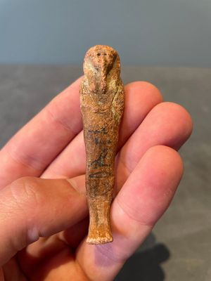 A death mask, a Ushabti, an oil lamp and a ritual cone with hieroglyphs, Egypt, 15th/1st C. B.C. — photo 17