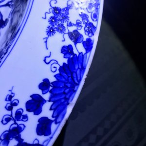A deep Chinese blue and white dish with figures in a garden, Yongzheng — photo 5