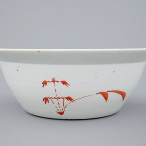 A deep Chinese famille rose Straits porcelain bowl with inscription, 19th C. — 照片 4