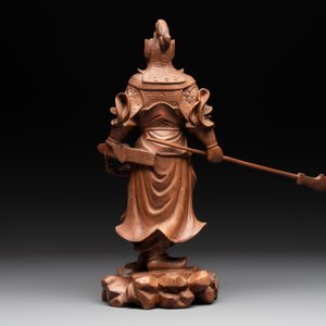 A diverse group of six Chinese lacquered wood and wooden sculptures, 19/20th C. — 照片 16