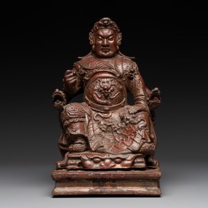 A diverse group of six Chinese lacquered wood and wooden sculptures, 19/20th C. — 照片 20