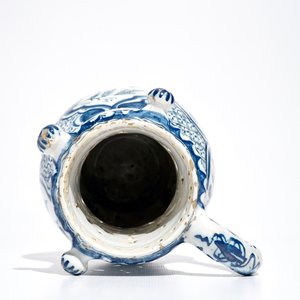 A Dutch blue and white chinoiserie puzzle jug, Delft or Rotterdam, dated 1734 — photo 6