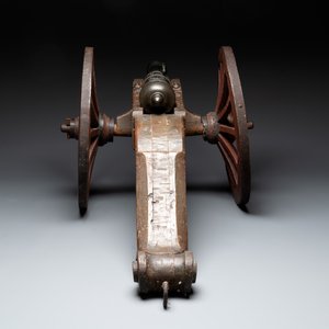 A Dutch bronze saluting cannon on a partly original carriage, inscribed C. Ouderogge Fecit, Rotterdam, dated 1641 — photo 5