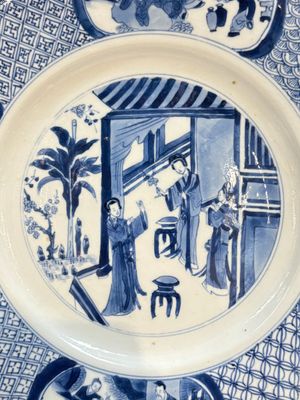 A Dutch-decorated Chinese plate, an Imari-verte dish and a blue and white dish, Kangxi/Yongzheng — photo 2