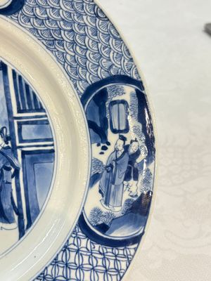 A Dutch-decorated Chinese plate, an Imari-verte dish and a blue and white dish, Kangxi/Yongzheng — photo 5