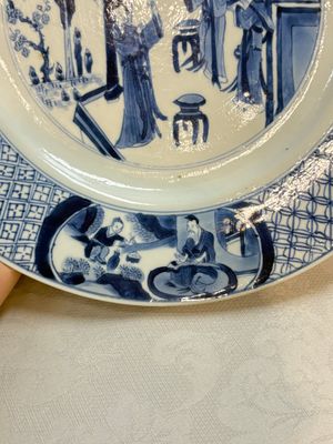 A Dutch-decorated Chinese plate, an Imari-verte dish and a blue and white dish, Kangxi/Yongzheng — photo 6