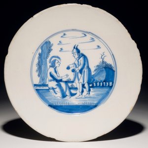 A Dutch Delft blue and white biblical pate, 2nd half 17th C — 照片 3