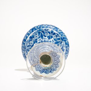 A Dutch Delft blue and white candlestick, 1st half 18th C. — 照片 5