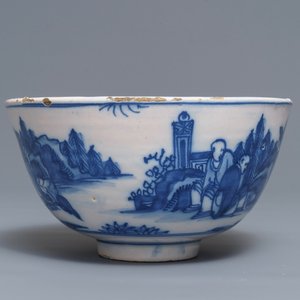 A Dutch Delft blue and white chinoiserie bowl, 17th C. — photo 4