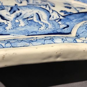 A Dutch Delft blue and white chinoiserie plaque with an elephant, 18th C. — photo 8