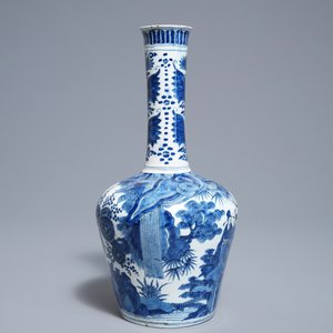 A Dutch Delft blue and white chinoiserie vase, 18th C. — 照片 2