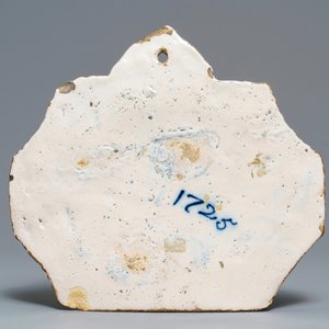 A Dutch Delft blue and white plaque, dated 1725 — 照片 2