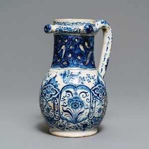 A Dutch Delft blue and white puzzle jug, dated 1737 — photo 1
