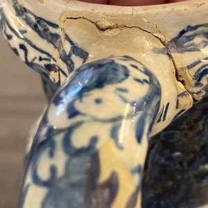A Dutch Delft blue and white puzzle jug, dated 1737 — photo 14