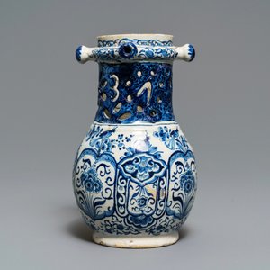 A Dutch Delft blue and white puzzle jug, dated 1737 — photo 5