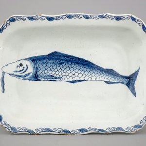 A Dutch Delft blue and white rectangular herring dish, 18th C. — photo 1