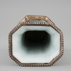 A Dutch Delft capucin brown miniature vase with silver mounts, 18th C. — 照片 7