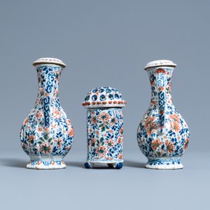 A Dutch Delft cashmere palette cruet set and shaker on stand, 1st quarter 18th C. — photo 11