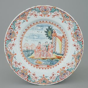 A Dutch Delft doré biblical plate, 18th C. — photo 1