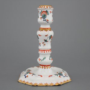 A Dutch Delft doré candlestick, 18th C. — 照片 1