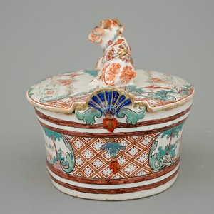 A Dutch Delft petit feu butter tub with a cow, dated 1747 — photo 5