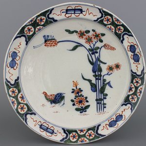 A Dutch Delft polychrome kakiemon style quail dish early 18th C. — 照片 1