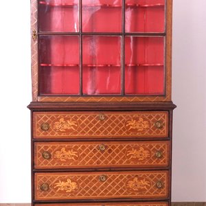 A Dutch inlaid marquetterie display cabinet, 19th C. — 照片 1