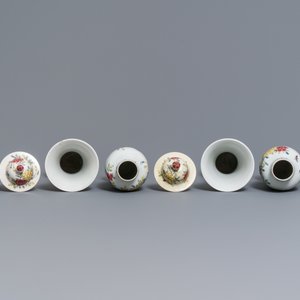 A famille rose-style five-piece garniture with roosters and chickens, Samson, Paris, 19th C. — 照片 5