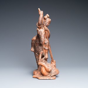 A faux terracotta monochromed wooden figure of Saint Georges, 16th C. — 照片 5