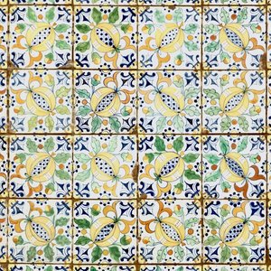 A field of 48 Dutch Delft polychrome "Pomegranate" tiles for the English market, 19th C. — 照片 1
