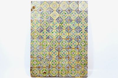 A field of 48 polychrome Dutch Delft tiles with pompadour design, 17th C.