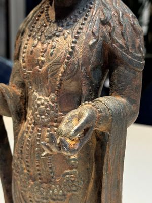A fine and large Chinese bronze standing Buddha, Liao/Jin — photo 13