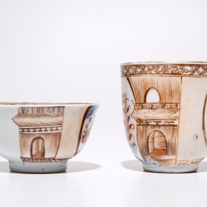 A fine and rare Chinese famille rose cup and saucer and a matching handled cup, Yongzheng — 照片 5