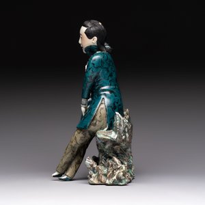 A fine and rare Chinese polychrome figure of a lady, Ye Yunhong Zhi 葉運紅製 mark, Republic — foto 3