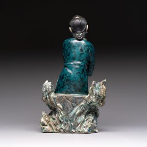 A fine and rare Chinese polychrome figure of a lady, Ye Yunhong Zhi 葉運紅製 mark, Republic — foto 4
