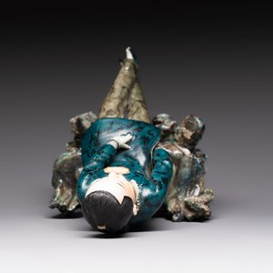 A fine and rare Chinese polychrome figure of a lady, Ye Yunhong Zhi 葉運紅製 mark, Republic — foto 6