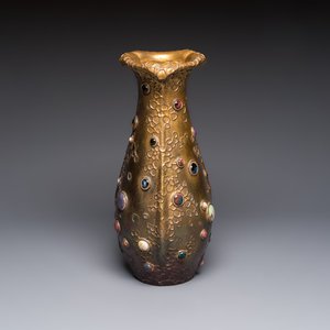 A fine Art Nouveau lustre-glazed faux jewel-embellished Amphora Gres-Bijou vase, Riessner, Stellmacher & Kessel, Czech Republic, early 20th C. — photo 1