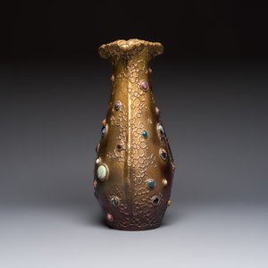 A fine Art Nouveau lustre-glazed faux jewel-embellished Amphora Gres-Bijou vase, Riessner, Stellmacher & Kessel, Czech Republic, early 20th C. — photo 2