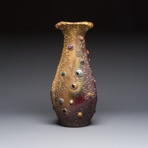A fine Art Nouveau lustre-glazed faux jewel-embellished Amphora Gres-Bijou vase, Riessner, Stellmacher & Kessel, Czech Republic, early 20th C. — photo 3