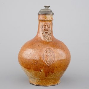 A fine beardman's or bellarmine jug with pewter cover, Raeren, late 16th C. — photo 5