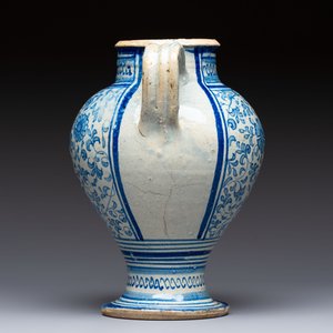 A fine blue and white Antwerp maiolica wet drug jar, 16th C. — 照片 4
